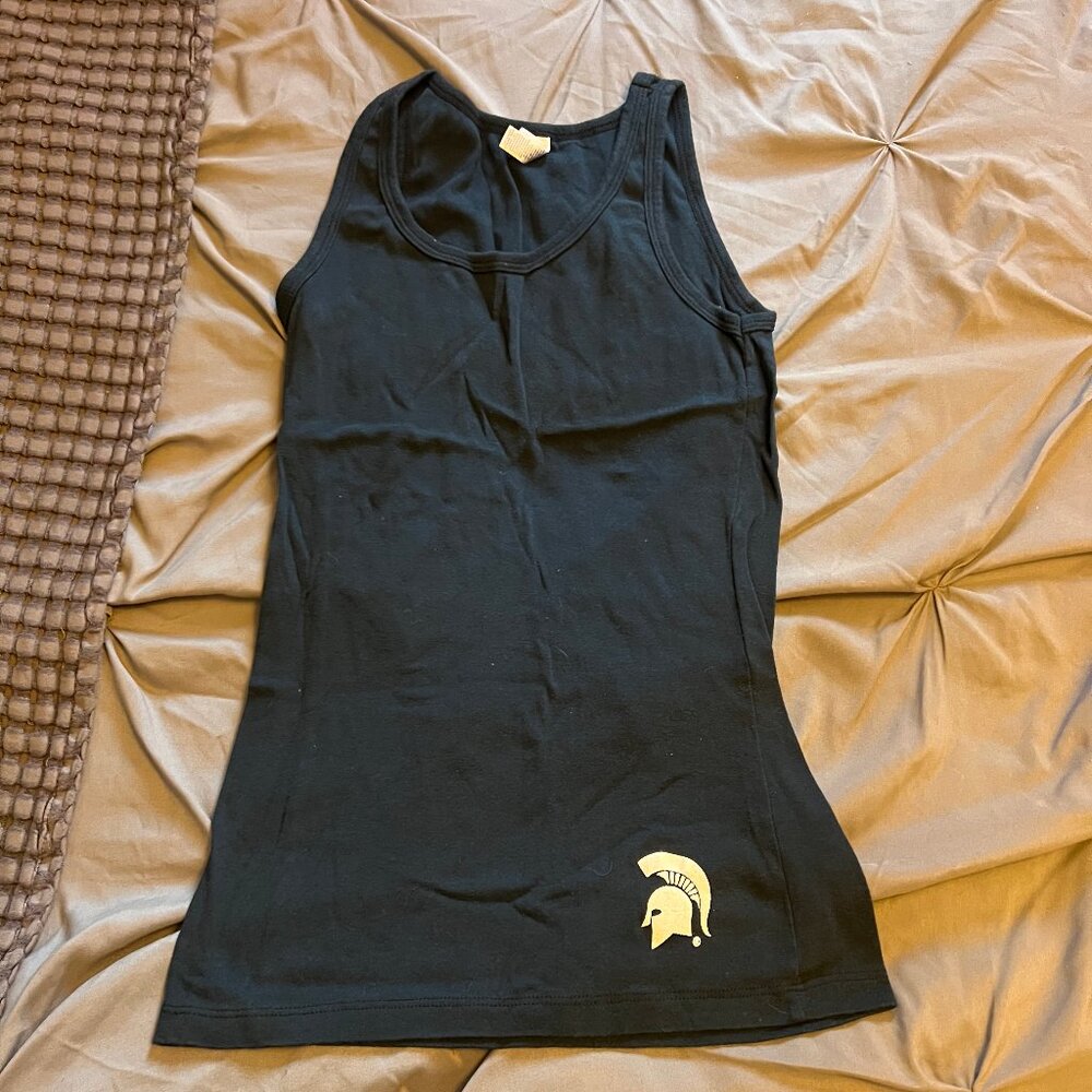 Black Michigan State Spartan Tank Top Size Large
